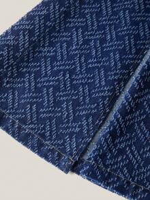 SHEIN MOD 女式新款修身立领系带牛仔斗篷夹克，适合所有季节 - 深色水洗藍 - 查看 5