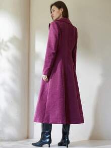 Aveloria Modichic Fashionable Design Elegant Versatile Korean Style Elegant Purple Cinched Waist Long Sleeve Coat - Purple - View 4