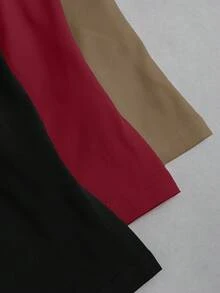 Sweetra Top ajustado de tirantes anchos y cuello en U de unicolor para mujer - Multicolor - Ver 6