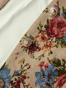 Écloséra French Retro Palace Rose Jacquard Women's Elegant Style Short White Jacket Coat Autumn Women's Clothing