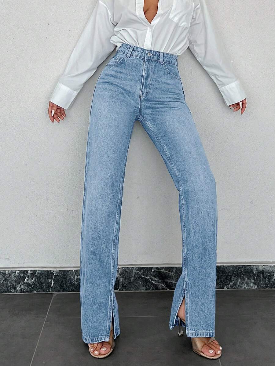 SHEIN Tall TALL 100Cotton Women's Casual Streetwear Daily Wear Split ...