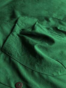 EMERY ROSE Áo khoác dài có mũ trùm đầu cỡ lớn thường ngày có túi lớn - màu xanh lá - Xem 5