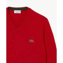 Lacoste Men's V-Neck Sweatshirt Red