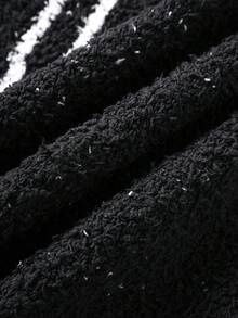 ROMWE MEN Prep Men's Street Fashion Casual Printed Button Knit Vest - Black - View 8