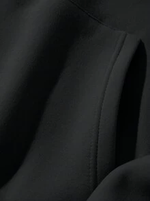 EURMUSE Áo hoodie dài tay thường ngày có mũ trùm đầu in chữ cho nam - màu đen - Xem 3