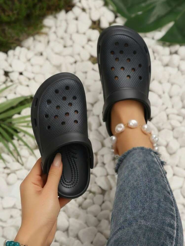 Sandalia tipo clogs unisex ligera transpirable punta redonda con correa ajustable estilo casual para casa y exterior - azul real - Añade 1