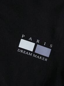 EURMUSE Herren Sweatshirt aus Baumwolle mit Buchstaben Aufdruck, Rundhalsausschnitt, Regular Fit