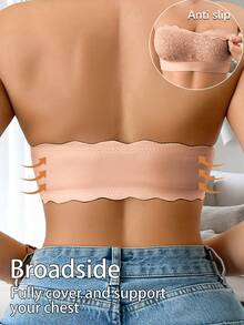 Snug Zone 1pc Women Lace Patchwork Wireless Camisole Bra - Apricot - View 2