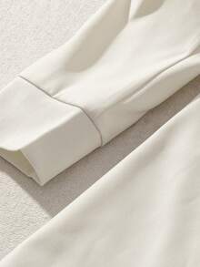 GlowEve Đầm dài tay cổ tròn thắt nơ thanh lịch màu trơn dành cho nữ - trắng - Xem 4