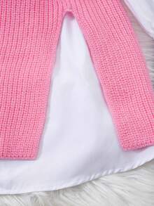 INAWLY 女士休闲纯色圆领开衩毛衣背心