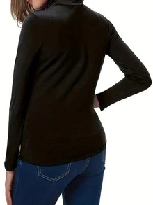 INAWLY 秋季大码休闲骑士图案高领长袖T恤 - 彩色 - 查看 2