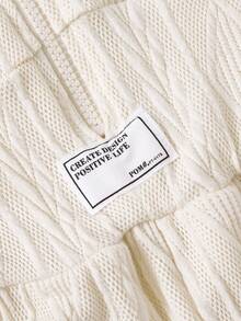 Sparklyn 青少年女孩休闲杏色针织提花连帽拉链高腰连体裤，适合日常外出 - 杏色 - 查看 7