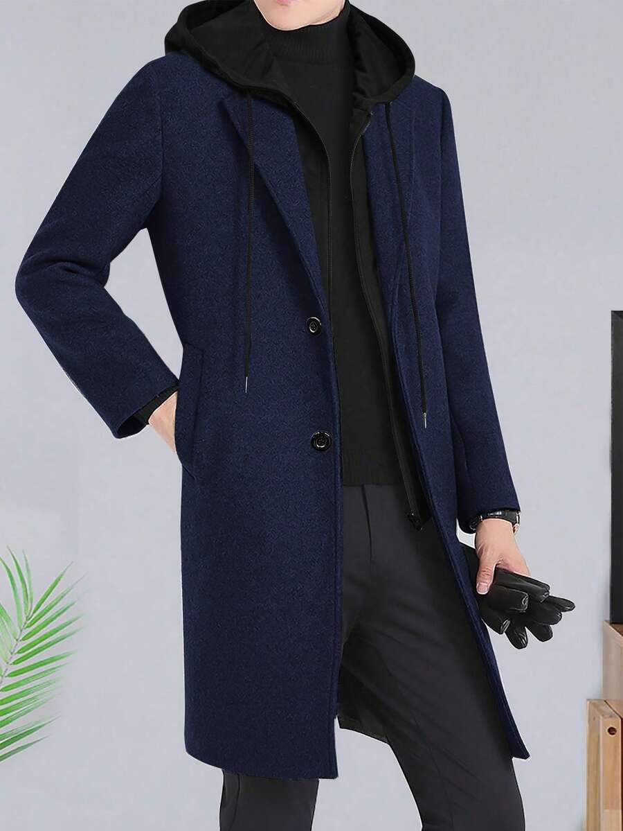 Manfinity Homme 男士撞色拉链连帽夹克,秋冬男士长款外套,男士外套,男士正装夹克,男士服装,复古风格,适合日常休闲、周末旅行、户外活动、探险旅行、轻松的工作环境或半正式场合,也是送给男友/丈夫或周年纪念日的理想礼物。 - 藏蓝色 - 查看 1