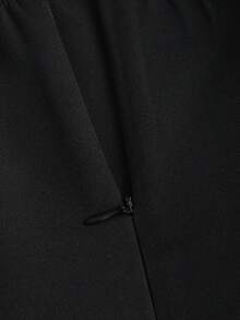 Sweetra 2 件套：优雅修身西装外套和露肩连衣裙，适合通勤、秋冬 - 黑色 - 查看 7