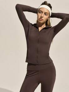 Easithlete Women's Outdoor Solid Color Zipper Jacket, Autumn/Winter