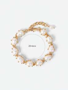 Opalesca Women Beaded Bracelets,For Mom/Women/Girl/Mother,Fall/Autumn/Winter,Outfits,Old Money,Premium,Pearl,Elegant,Fairycore/Fairy - Gold - View 7