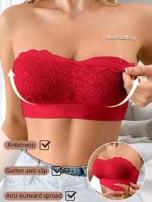 SHEIN 1 szt. koronkowa, patchworkowa, bezszwowa koszulka na ramiączkach dla kobiet