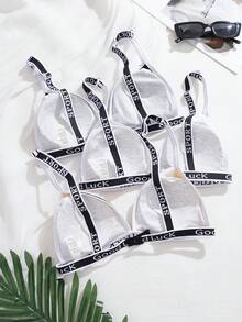3pcs/Set Sexy Triangle Cup Wireless Seamless Bras, Lightweight Summer Lingerie - Multicolor - View 2