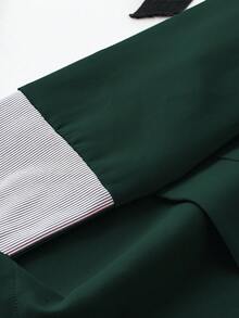 SHEIN LUNE Áo khoác Blazer tay dài dệt kim màu đen cỡ lớn dành cho nữ, mùa thu - Màu xanh lá cây đậm - Xem 4