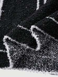 ROMWE MEN Prep Men's Street Fashion Casual Printed Button Knit Vest - Black - View 9