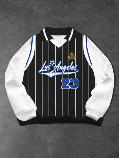 Manfinity Sport Corelite Polo décontracté à épaules tombantes et rayures pour hommes