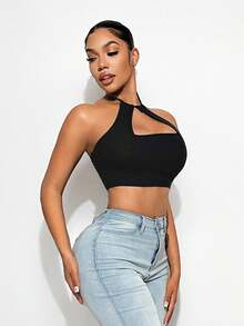 VaVaBold 女士纯色镂空露背性感背心