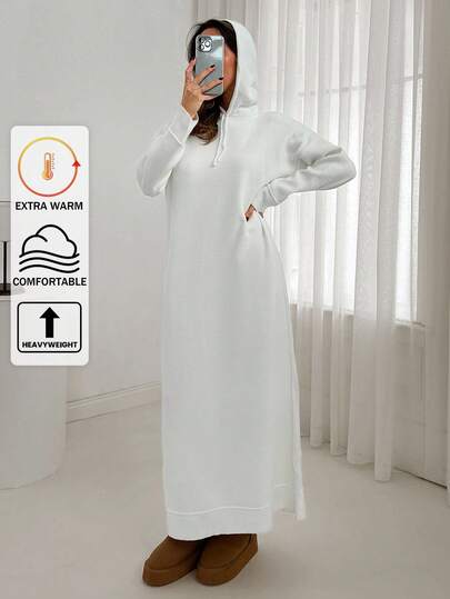 EURMUSE Ponpon And Stone Button Detail Maxi Long Cardigan