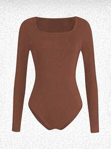 Chiquease 女士时尚U领长袖巴西皮革连体裤套装 - 彩色 - 查看 4