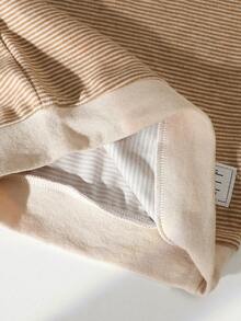 SHEIN Vintaside Kids 男婴休闲条纹圆领上衣，秋季