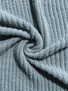 GlowEve 女士优雅休闲无领口袋针织开衫背心，不含腰带 - 霧霾藍 - 查看 6