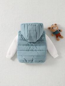 Cozy Pixies Newborn Baby Boy Cartoon Bear Pattern Hooded Fleece Vest Cardigan Autumn Winter Clothes For Girl