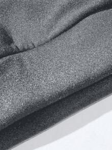 EURMUSE 100%Cotton Men Slogan Graphic Kangaroo Pocket Drawstring Hoodie - Grey - View 5