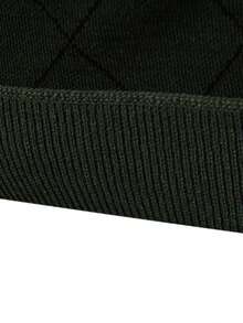 Manfinity Mode Men's Lightweight Half-Zip Knit Sweater Long Sleeve Pullover , Fall Winter - Army Green - View 3