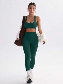 SHEIN Dewbera 女士无袖休闲舒适健身运动套装 - 彩色 - 查看 2