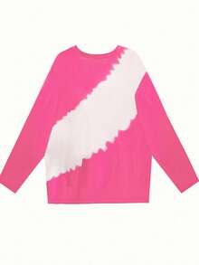 EMERY ROSE Camiseta de manga larga de ajuste holgado con estampado de árbol de Navidad para mujer - Rosa - Ver 2