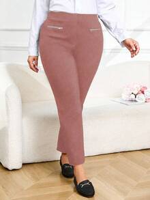 Celana Panjang Wanita Ukuran Besar Model Slim Fit Kasual - Purple - View 1