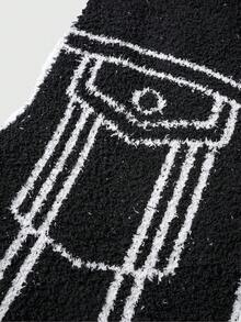 ROMWE MEN Prep Men's Street Fashion Casual Printed Button Knit Vest - Black - View 4