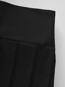 2件套女孩情人节粉色蝴蝶结白色夹克和粉色百褶裙 - 黑與白 - 查看 4