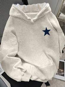 EMERY ROSE 大码女式热门休闲卫衣 - 灰色 - 查看 2