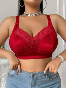 SHEIN 1pc Plus Size Wireless Bra, For Christmas