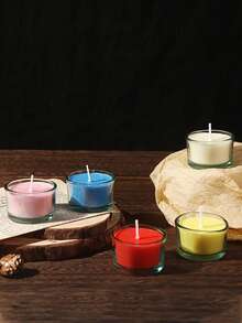 2pcs Glass Cup Aromatherapy Candle - A Romantic, Smokeless Scented Small Candle Gift For Valentine's Day Confessions Or Proposals,Christmas, Valentine's Day - Multicolor - View 2