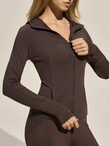 Easithlete Women's Outdoor Solid Color Zipper Jacket, Autumn/Winter