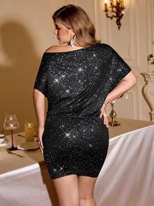 Auralis Women's Plus Size Party Dresses, Black Casual Dresses, Off-The-Shoulder Dresses, One-Shoulder Dresses, Women's Autumn Dresses, Casual Dresses, Off-The-Shoulder Dresses, Black Mini Dresses, Going Out Dresses, New Year Party Dress, Prom Dress, Wedding - Black - View 2