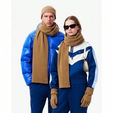 Lacoste Wool Scarf Unisex Knitted Scarf Beige - Cookie - View 2