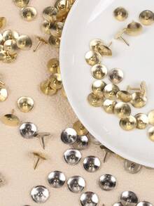 300pcs Push Pins Round Head Thumb Tacks Cork Board, Decorative Flat Push Pins For Wall Head Pin Wood Map Tacks Pin, Metal Pushpins For Office School With Storage Box Back To School,Back To School,School Supplies - 300pcs - View 10