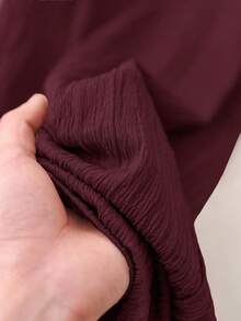 CosyJoli 大码女装春夏新款商务休闲沙滩情人节时尚通勤优雅阔腿裤，带口袋。沙滩度假薰衣草色大学生情人节邮轮夏季宽松休闲裤，适合女性穿着。 - 酒紅色 - 查看 7