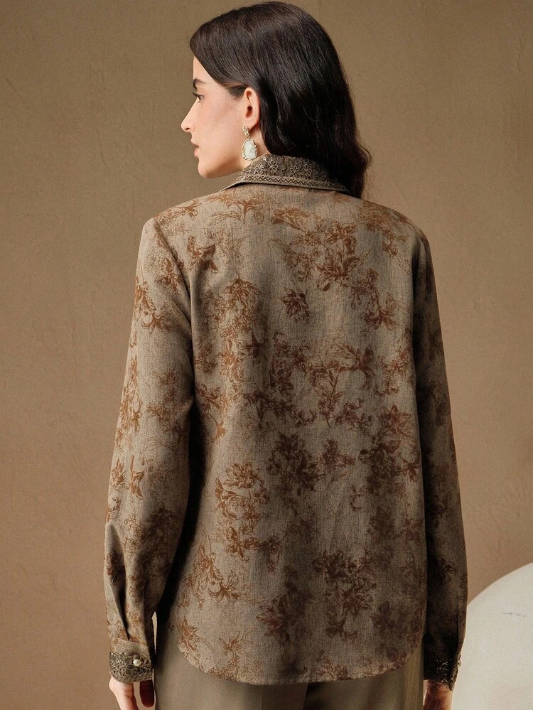 Elegant Long Sleeve Blouse For Women, Suitable For Fall, Winter, New Year, Party, Wedding, Chic, Stylish, Christmas, Festival, Graduation