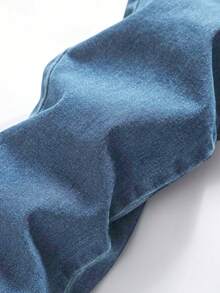 SHEIN Explorewe Jeansy dla chłopców z elastyczną talią i sznurkiem do ściągania, uniwersalne, proste, uniwersalne, wygodne, rozciągliwe, dopasowane, jasnoszare, codzienne