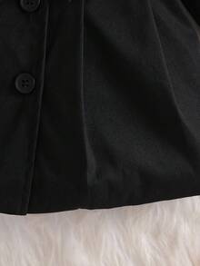 SHEIN Abrigo de trinchera para niñas bebé con cuello de piel sintética y decoración de lazo, para otoño/invierno