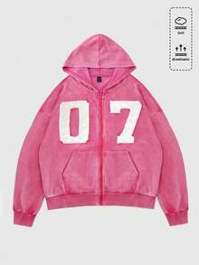 ROMWE MEN Street Life 男士做旧贴花刺绣运动衫 运动衫，街头服饰